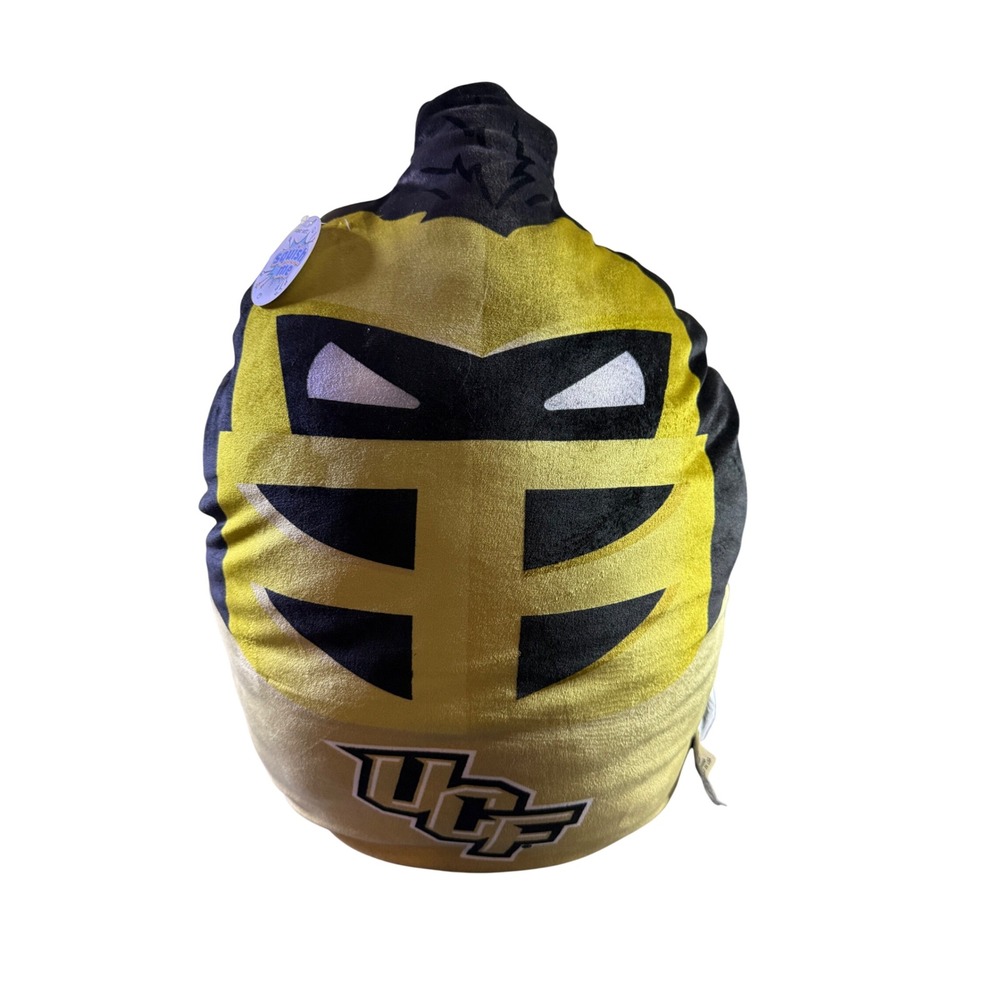 UCF Knights Knightro Mascot Squish Me Plush Toy Super Soft Black Gold Pillow